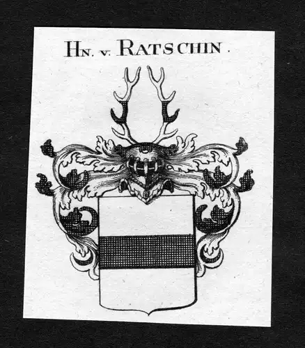 Ratschin - Ratschin Wappen Adel coat of arms heraldry Heraldik Kupferstich