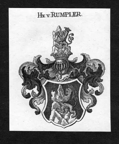Rumpler - Rumpler Wappen Adel coat of arms heraldry Heraldik Kupferstich