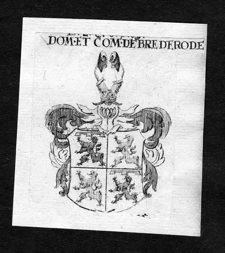 Brederode - Brederode Wappen Adel coat of arms heraldry Heraldik Kupferstich