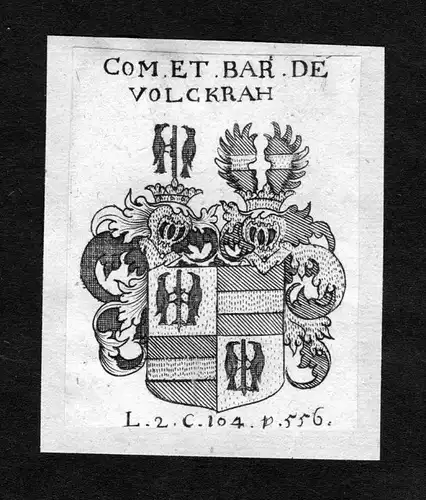 Volckrah - Volckra Wappen Adel coat of arms heraldry Heraldik Kupferstich