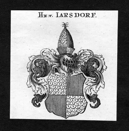 Iarsdorf - Jarsdorf Jahrsdorf Wappen Adel coat of arms heraldry Heraldik Kupferstich