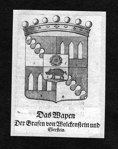Wolckenstein und Eberstein - Wolkenstein und Eberstein Wappen Adel coat of arms heraldry Heraldik Kupferstich