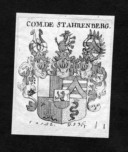 Stahrenberg - Stahrenberg Wappen Adel coat of arms heraldry Heraldik Kupferstich