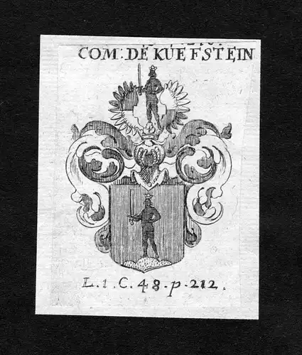 Kuefstein -  Kuefstein Kuefsteiner Kuofstein Kuffstain Wappen Adel coat of arms heraldry Heraldik Kupferstich