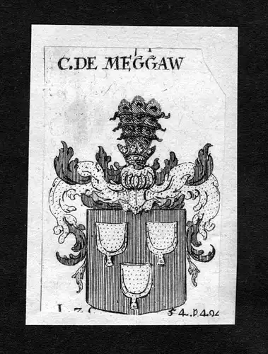 Meggaw - Meggaw Wappen Adel coat of arms heraldry Heraldik Kupferstich