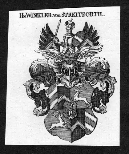Winkler von Streitforth - Winkler von Streitforth Wappen Adel coat of arms heraldry Heraldik Kupferstich