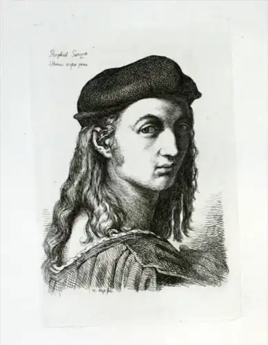 Raphael Sanzio - Raffaello Sanzio Raphael maler painter pittore Portrait Radierung etching