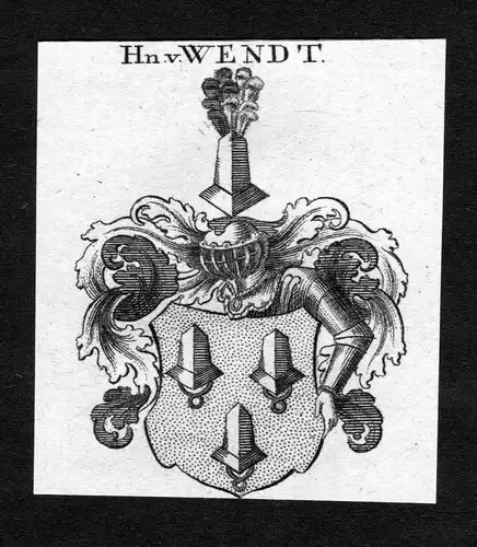 Wendt - Wendt Wappen Adel coat of arms heraldry Heraldik Kupferstich