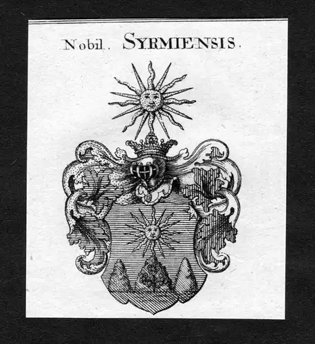 Syrmiensis - Syrmiensis Wappen Adel coat of arms heraldry Heraldik Kupferstich