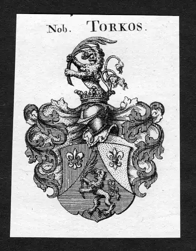 Torkos - Torkos Wappen Adel coat of arms heraldry Heraldik Kupferstich