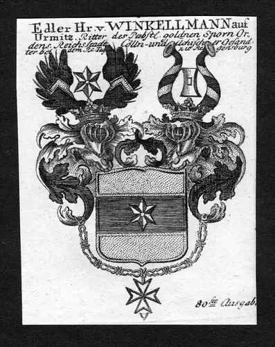 Winkellmann - Winkellmann Winkelmann Wappen Adel coat of arms heraldry Heraldik Kupferstich
