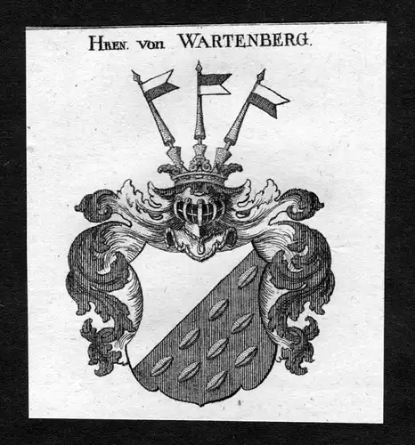 Wartenberg - Wartenberg Wartmberka Vartenberka Wappen Adel coat of arms heraldry Heraldik Kupferstich