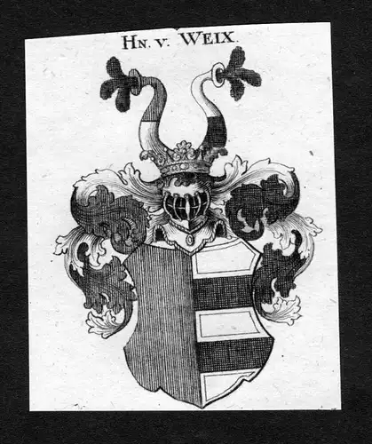 Weix - Weichs Wappen Adel coat of arms heraldry Heraldik Kupferstich