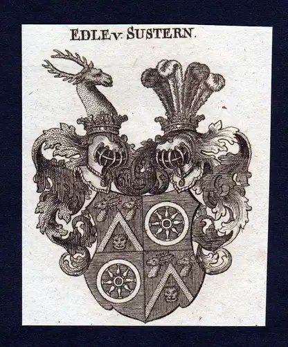 Sustern - Sustern Wappen Adel coat of arms heraldry Heraldik Kupferstich