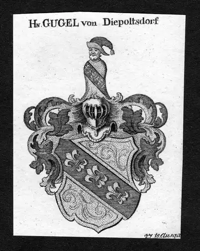 Gugel von Diepoltsdorf -  Gugel von Brand und Diepoltsdorf Wappen Adel coat of arms heraldry Heraldik Kupferst