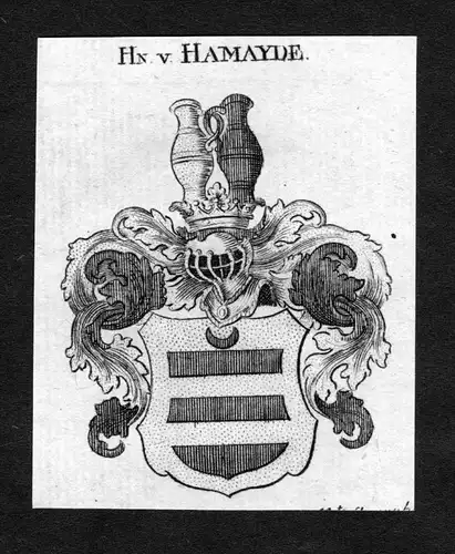 Hamayde - Hamayde Wappen Adel coat of arms heraldry Heraldik Kupferstich