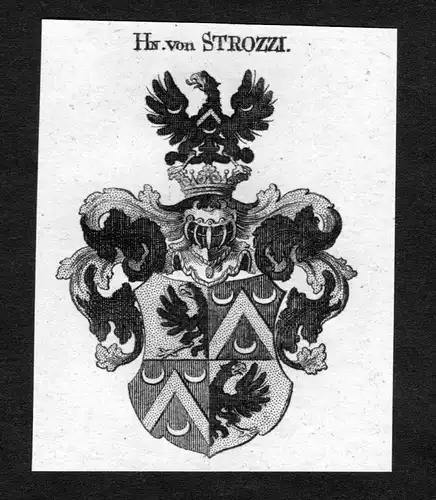 Strozzi - Strozzi Wappen Adel coat of arms heraldry Heraldik Kupferstich