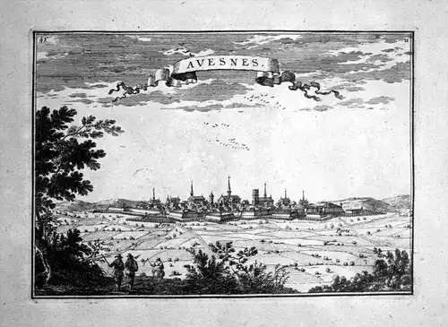 Avesnes- Avesnes-sur-Helpe / Nord Hauts-de-France Frankreich gravure estampe engraving