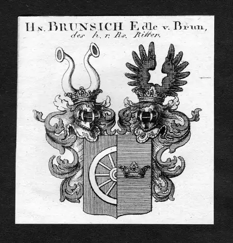 Brunisch von Brun - Brunisch von Brun Wappen Adel coat of arms heraldry Heraldik Kupferstich