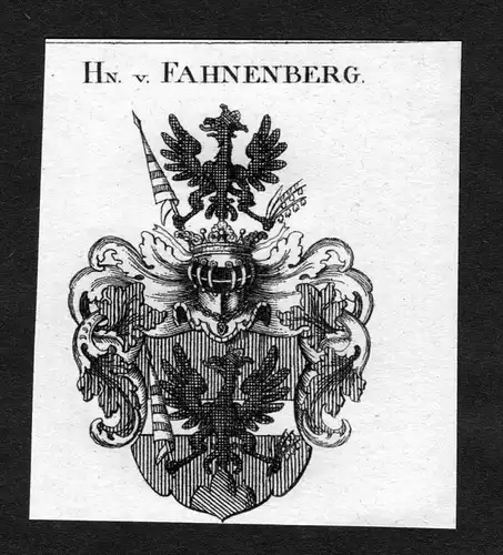 Fahnenberg -  Fahnenberg Wappen Adel coat of arms heraldry Heraldik Kupferstich