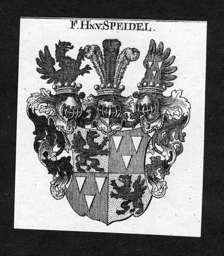 Speidel - Speidel Wappen Adel coat of arms heraldry Heraldik Kupferstich