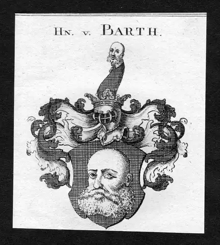 Barth - Barth Wappen Adel coat of arms heraldry Heraldik Kupferstich
