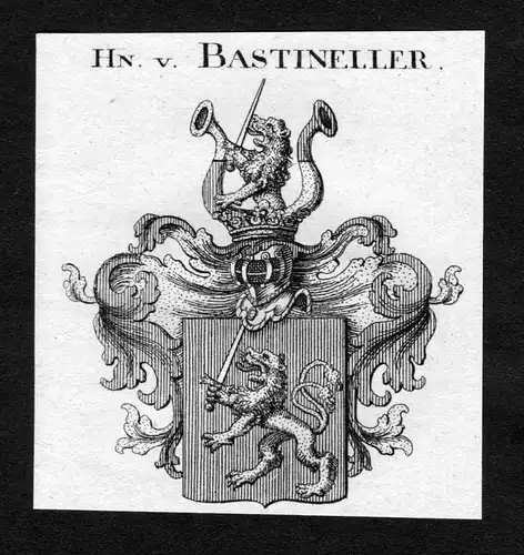 Bastineller - Bastineller Wappen Adel coat of arms heraldry Heraldik Kupferstich