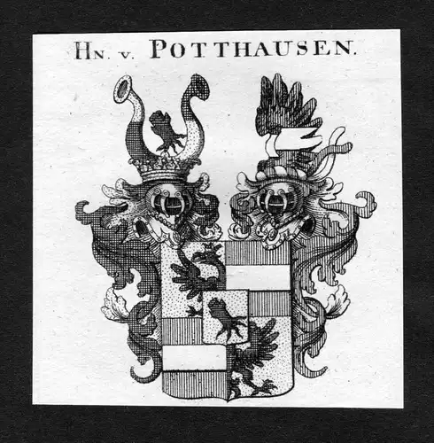 Pottenhausen -  Pottenhausen Wappen Adel coat of arms heraldry Heraldik Kupferstich