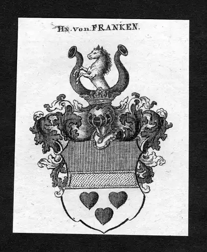 Franken -  Franken Wappen Adel coat of arms heraldry Heraldik Kupferstich