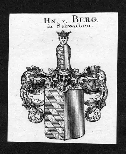 Berg - Berg in Schwaben Wappen Adel coat of arms heraldry Heraldik Kupferstich