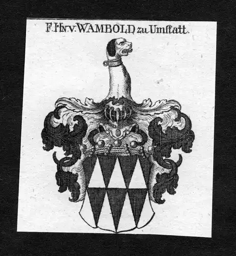 Wambold zu Umstatt - Wambolt Wambold von Umstadt Umstatt Wappen Adel coat of arms heraldry Heraldik Kupferstic
