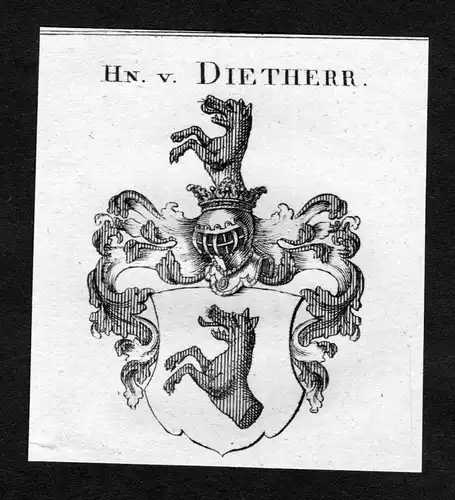 Dietherr -  Dietherr von Anwanden Wappen Adel coat of arms heraldry Heraldik Kupferstich