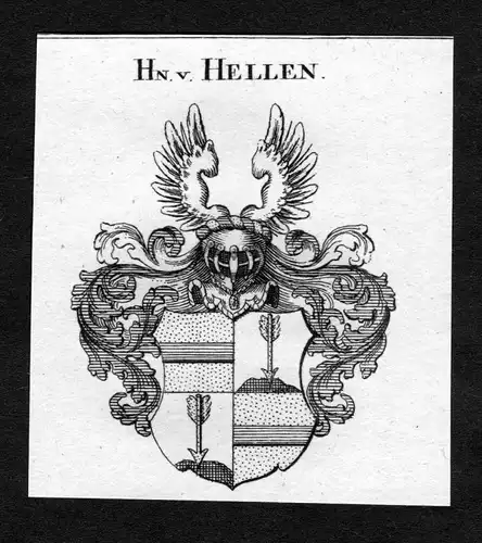 Hellen - Hellen Helle Wappen Adel coat of arms heraldry Heraldik Kupferstich