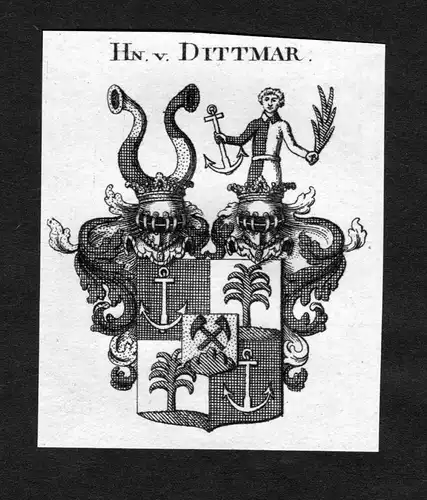 Dittmar - Dittmar Wappen Adel coat of arms heraldry Heraldik Kupferstich