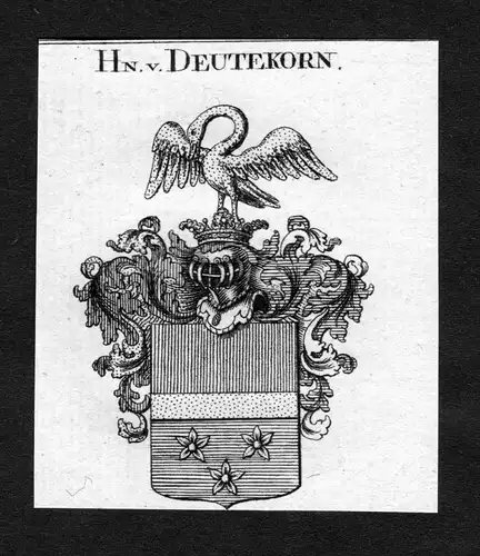 Deutekorn - Deutekorn Wappen Adel coat of arms heraldry Heraldik Kupferstich