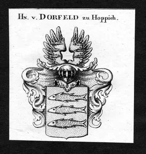 Dorfeld zu Hoppich -  Dorfeld zu Hoppich Wappen Adel coat of arms heraldry Heraldik Kupferstich