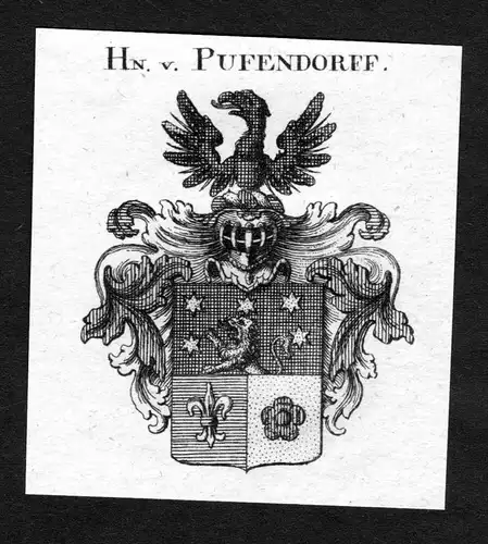 Pufendorff -  Pufendorf Wappen Adel coat of arms heraldry Heraldik Kupferstich