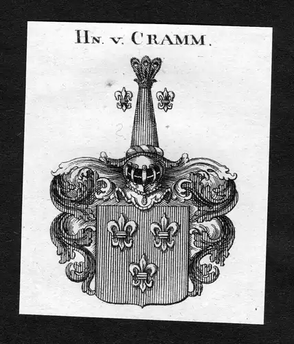 Cramm -  Cramm Wappen Adel coat of arms heraldry Heraldik Kupferstich
