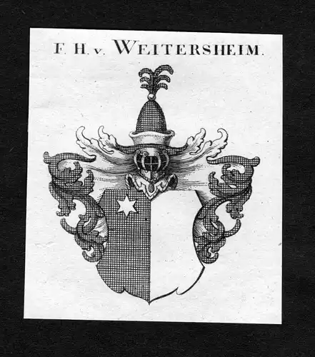 Weitersheim - Weitersheim Wappen Adel coat of arms heraldry Heraldik Kupferstich
