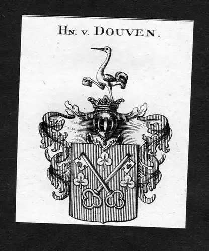 Douven -  Douven Wappen Adel coat of arms heraldry Heraldik Kupferstich