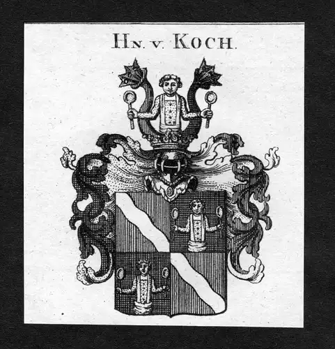 Koch -  Koch Wappen Adel coat of arms heraldry Heraldik Kupferstich