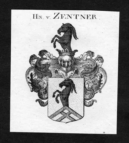 Zentner - Zentner Wappen Adel coat of arms heraldry Heraldik Kupferstich