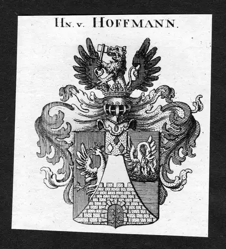 "Hoffmann" -  Hoffmann Wappen Adel coat of arms heraldry Heraldik Kupferstich
