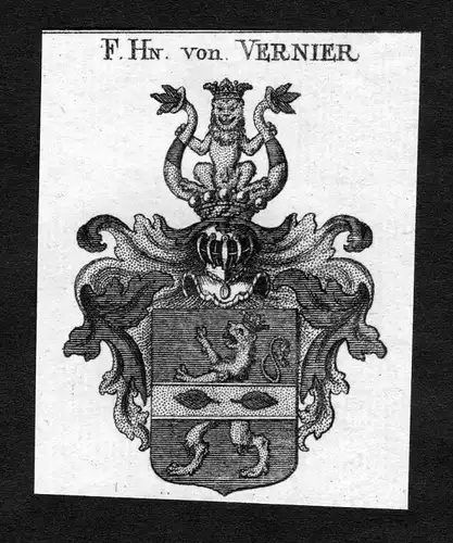 Vernier - Vernier Wappen Adel coat of arms heraldry Heraldik Kupferstich