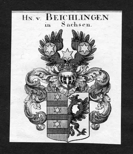 Beichlingen - Beichlingen in Sachsen Wappen Adel coat of arms heraldry Heraldik Kupferstich
