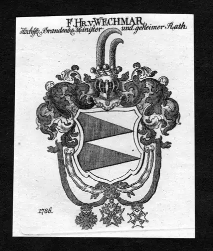 Wechmar - Wechmar Wappen Adel coat of arms heraldry Heraldik Kupferstich