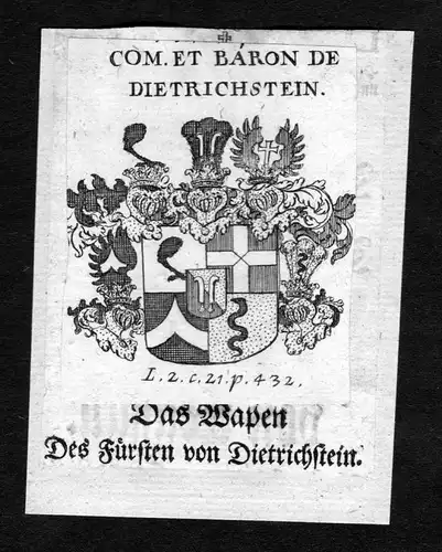 Dietrichstein - Dietrichstein Wappen Adel coat of arms heraldry Heraldik Kupferstich