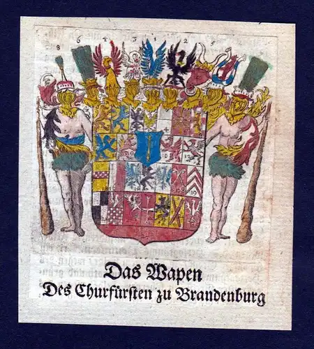 "Brandenburg" -  Brandenburg Wappen Adel coat of arms heraldry Heraldik Kupferstich