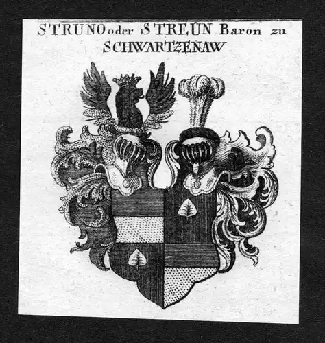 Struno oder Streun zu  Schwartzenaw - Struno oder Streun von Schwartzenaw Schwartzenau Wappen Adel coat of arm