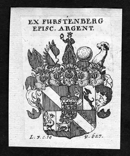 Argent - Fürstenberg Fuerstenberg Argent Wappen Adel coat of arms heraldry Heraldik Kupferstich